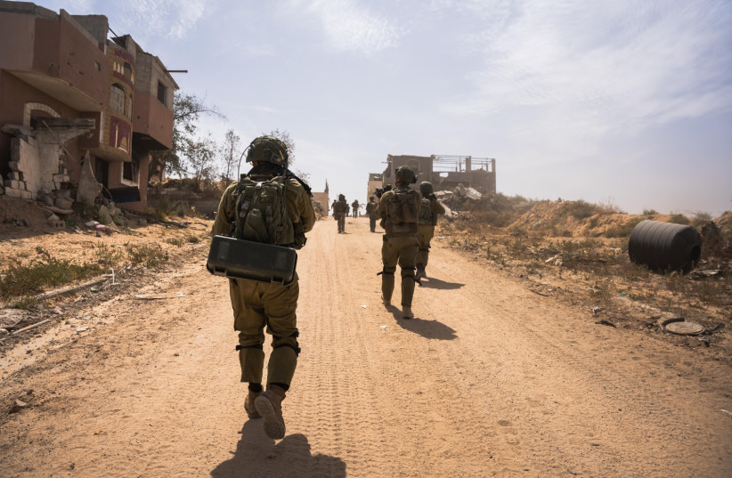 IDF soldiers operate in the Gaza Strip, April 2024. (credit: IDF SPOKESPERSON'S UNIT)