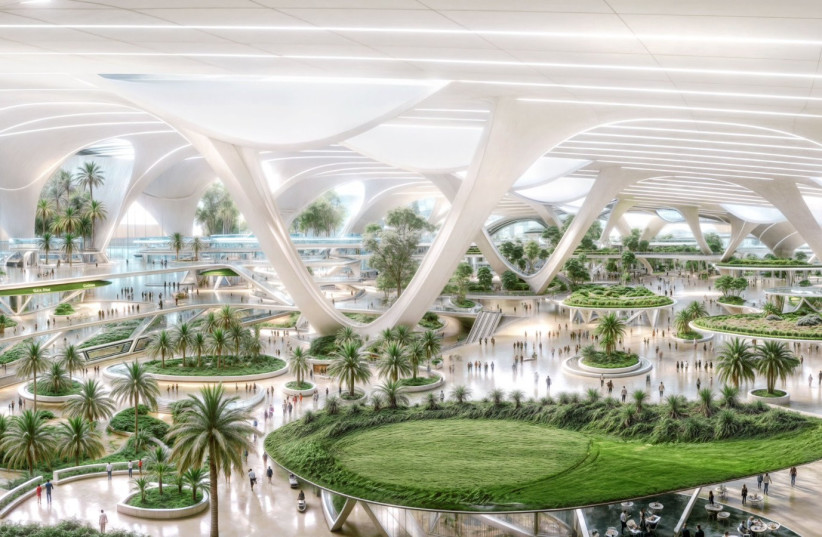  Illustrative of ''Al Maktoum'' International Airport's interior, which will be able to host 2260 million passengers (credit: Via Maariv)