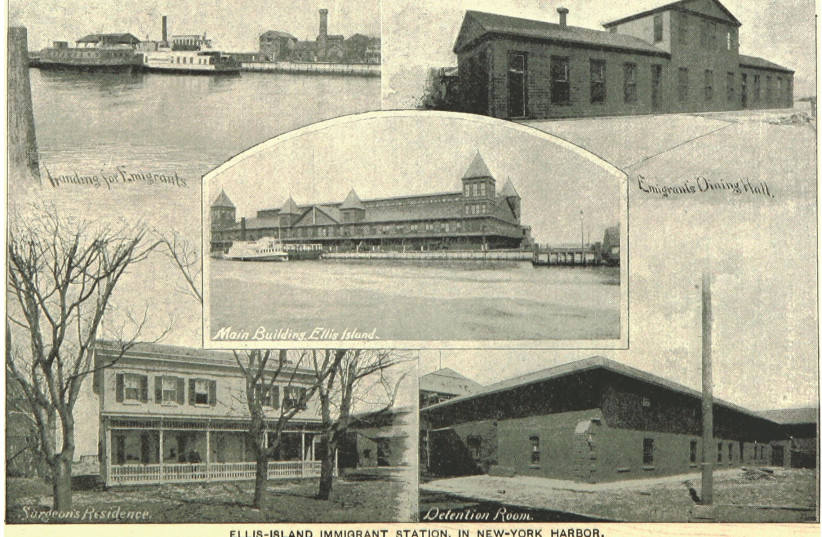  THE BUILDINGS of Ellis Island, circa 1893. (credit: Wikimedia Commons)