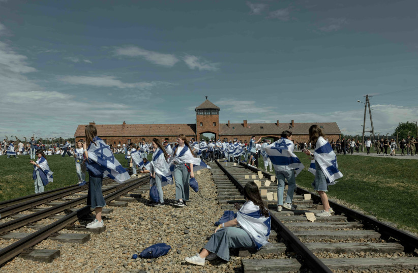  March of the Living at Auschwitz, May 6, 2024.  (credit: CHEN SCHIMMEL)
