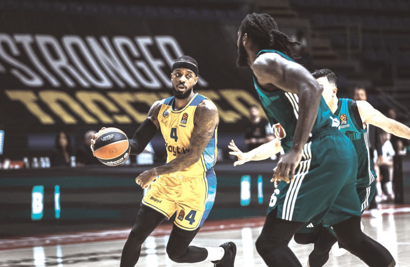  LORENZO BROWN and Maccabi Tel Aviv will have to dig deep tonight on the road in the decisive Game 5 of their Euroleague quarterfinal series against Panathinaikos. Uploaded on 7/5/2024 (credit: Djorde Kostic)