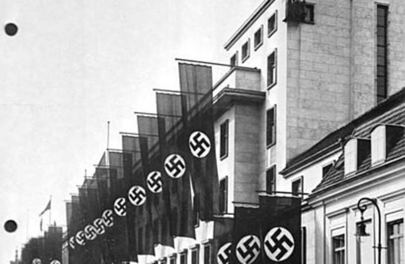  Berlin, Old Reich Chancellery with Nazi flag, 1936.  (credit: WIKICOMMONS)