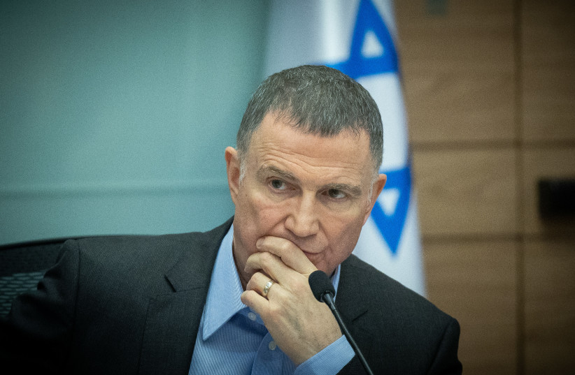  Committee Chairman Yuli Edelstein leads a Defense and Foreign Affairs Committee meeting at the Knesset, the Israeli parliament in Jerusalem on May 8, 2024 (credit: YONATAN SINDEL/FLASH90)