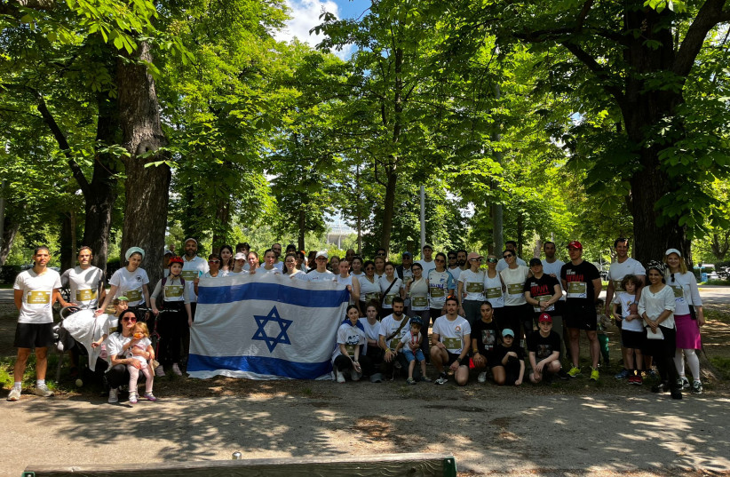  Israelis gathered for a run in Vienna in commemoration of Israel's fallen. (credit: Courtesy)