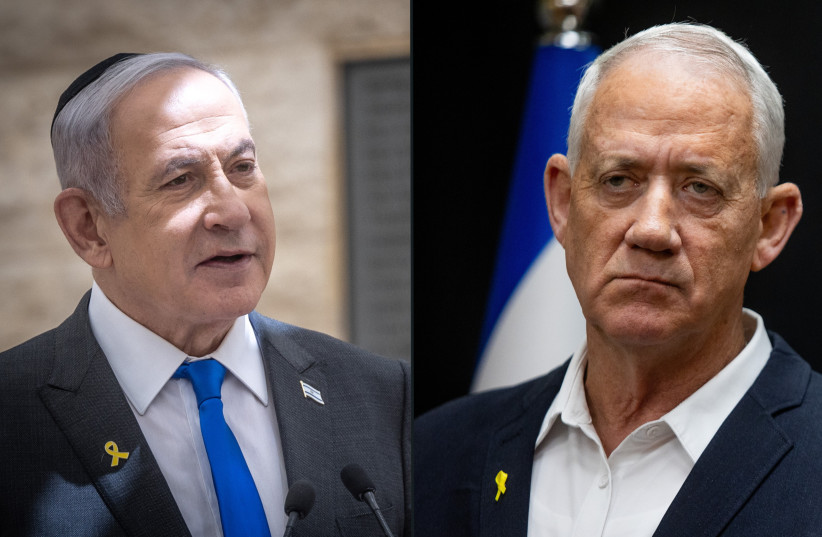  L-R: Prime Minister Benjamin Netanyahu; Minister Benny Gantz (credit: FLASH90)
