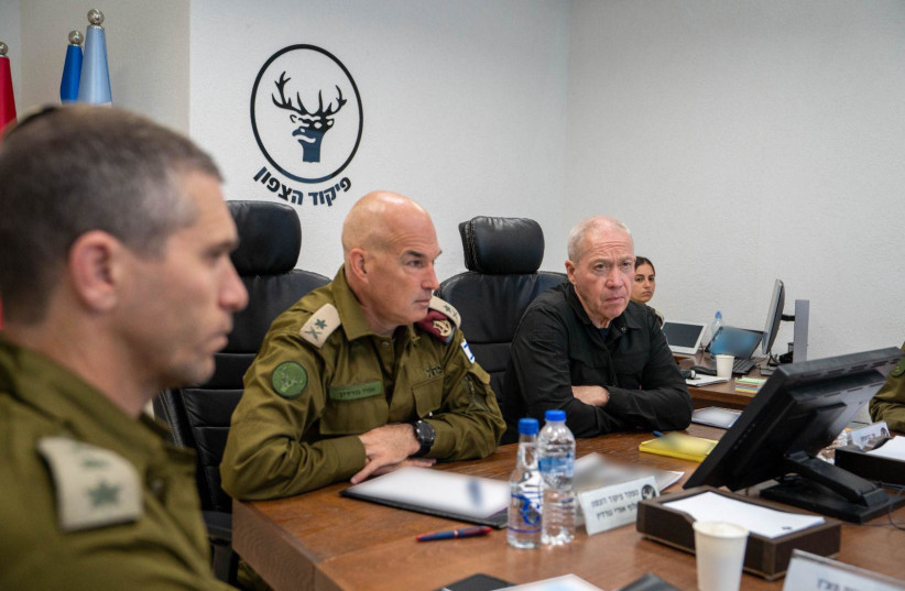  Defense Minister Yoav Gallant holds situation assessment with the leaders of the Northern Command, May 17, 2024. (credit: IDF SPOKESPERSON UNIT)