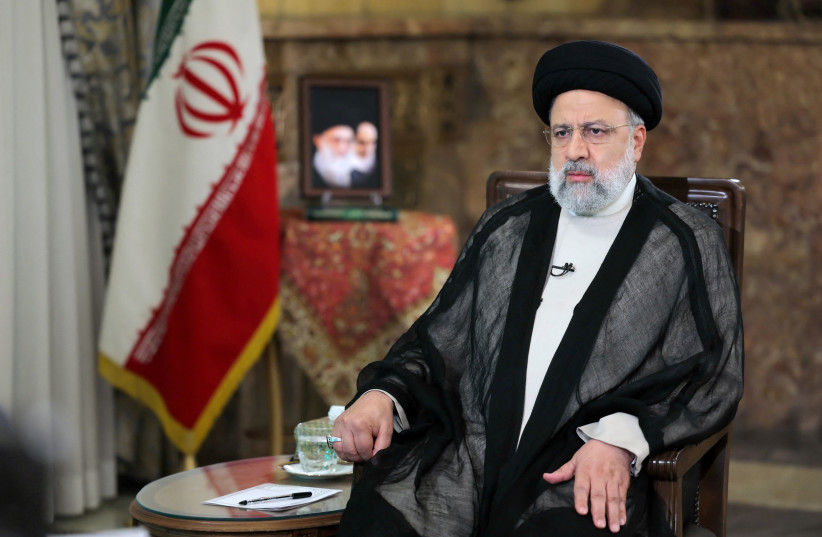  Iranian President Ebrahim Raisi looks on during a TV interview, in Tehran, Iran May 7, 2024.  (credit: IRAN'S PRESIDENCY/WANA (WEST ASIA NEWS AGENCY)/HANDOUT VIA REUTERS)