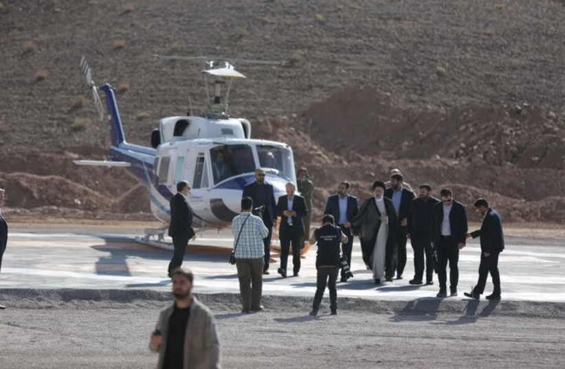 Iranian President Ebrahim Raisi seen before boarding a helicopter in Azerbaijan, May 19, 2024 (credit: MEHR NEWS AGENCY)
