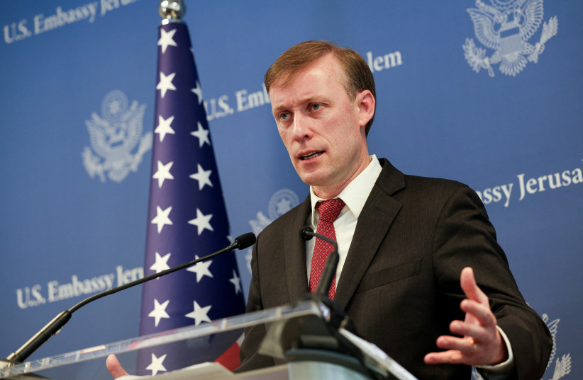 US National Security Advisor Jake Sullivan speaks during a press briefing, amid the ongoing conflict between Israel and the Palestinian Islamist group Hamas, in Tel Aviv, Israel, December 15, 2023. (credit: REUTERS/VIOLETA SANTOS MOURA)