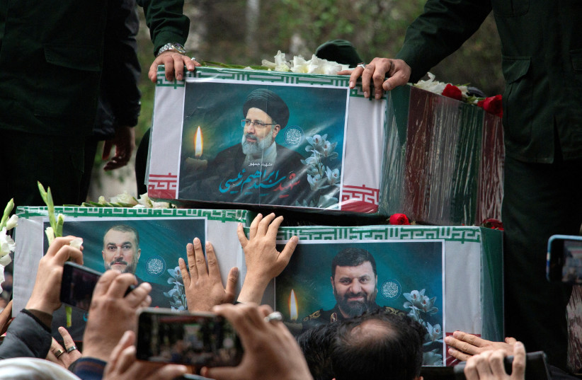  Iranians attend a funeral ceremony for the late president Ebrahim Raisi in Tabriz, May 21, 2024 (credit: STRINGER/WANA (WEST ASIA NEWS AGENCY) VIA REUTERS)