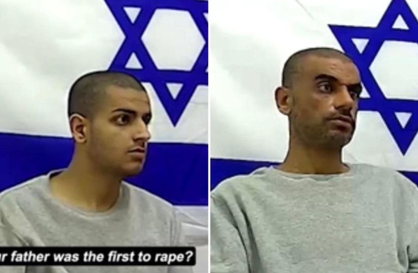  Picture of Radi (right) and Abdallah (left) during the investigation after being captured by the IDF on October 7. Uploaded on 23/5/2024 (credit: SHIN BET)