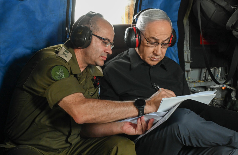  Prime Minister Benjamin Netanyahu visited the IDF Northern Command Headquarters, May 23, 2024.  (credit: Ma'ayan Toaf (GPO))