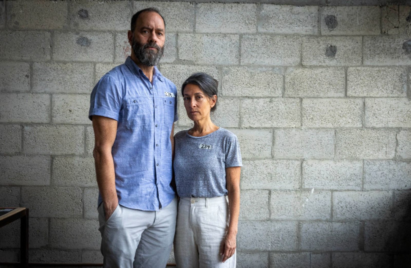 Jon (left) and Rachel (right,) parents of Israeli-American hostage Hersh Goldberg-Polin. Uploaded on 10/6/2024 (credit: MARC ISRAEL SELLEM)