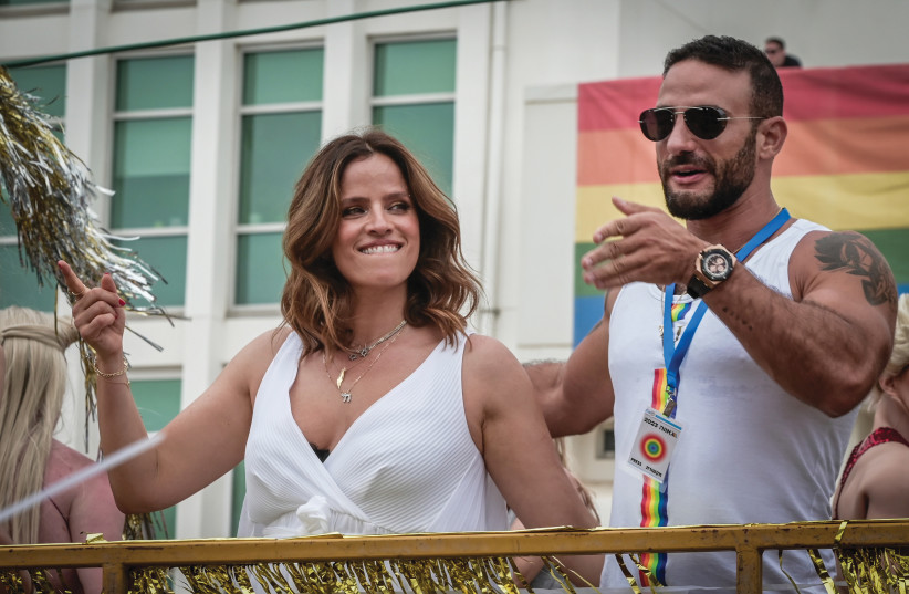  ISRAELI ACTRESS-PRODUCER Noa Tishby takes part in Tel Aviv’s annual Gay Pride Parade, last year. (credit: AVSHALOM SASSONI/FLASH90)