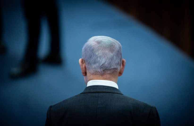  Benjamin Netanyahu from the back (credit: YONATAN SINDEL/FLASH90)