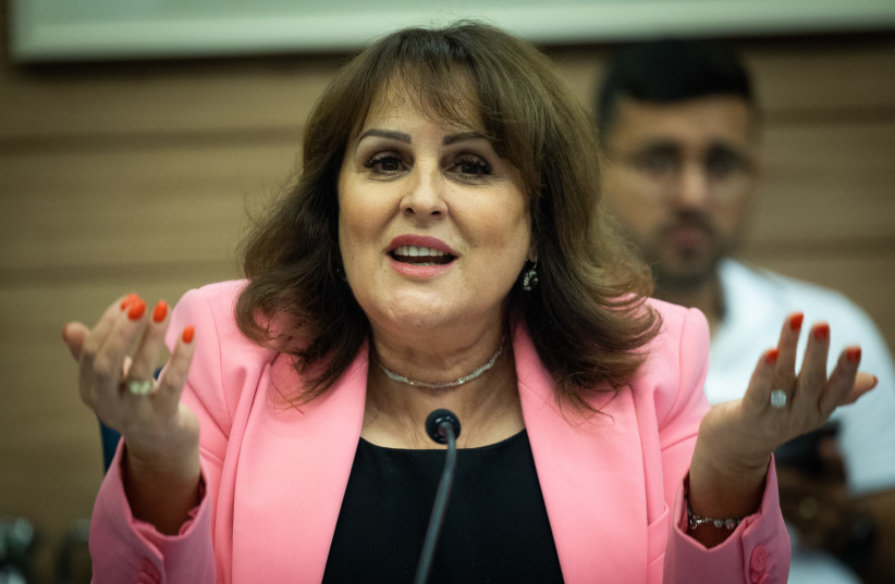 MK Keti Shitrit attends a Education, Culture, and Sports Committee meeting at the Knesset, in Jerusalem, on May 29, 2023 (credit: YONATAN SINDEL/FLASH90)