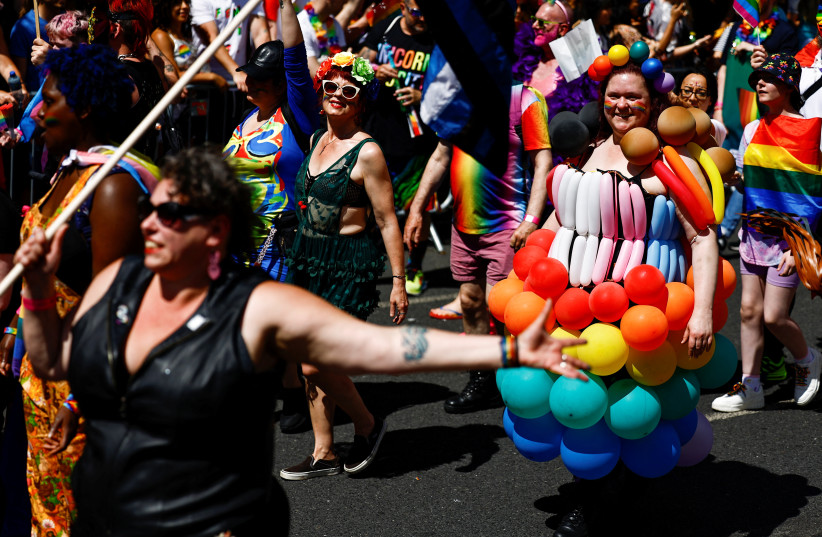 People attend the annual Pride parade in Dublin, Ireland, June 24, 2023. (credit: Clodagh Kilcoyn/Reuters)