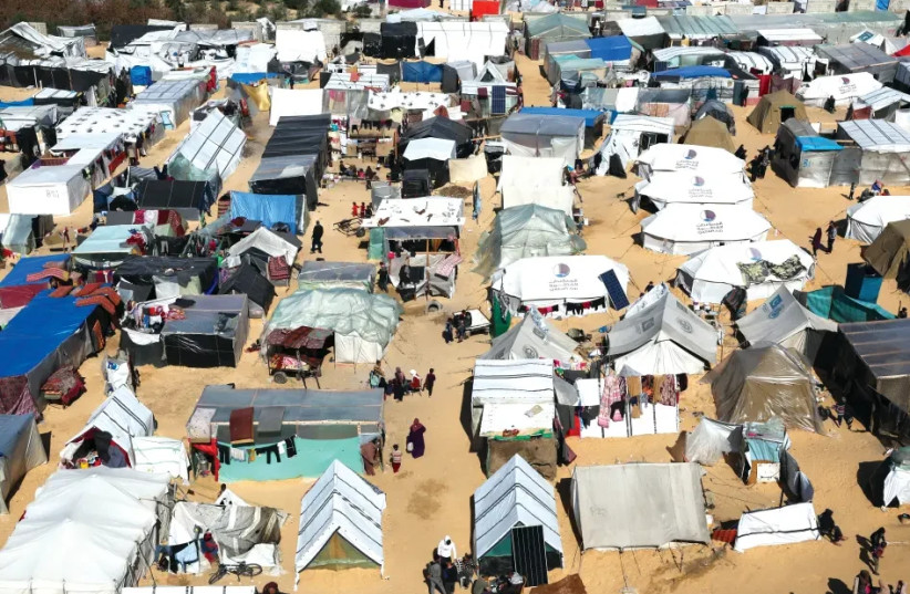 Tents of Gazan evacuees in Rafah