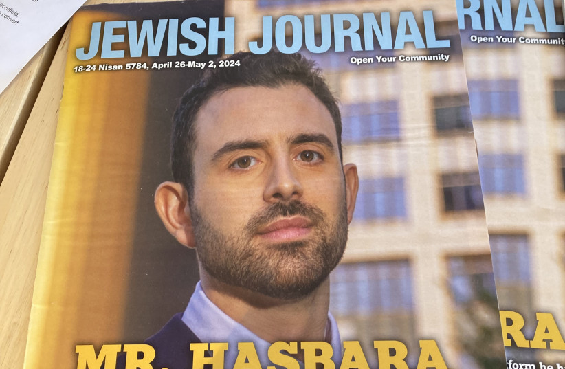  HEADLINING THE US ‘Jewish Journal,’ April 26, 2024 issue. (credit: ERICA SCHACHNE)