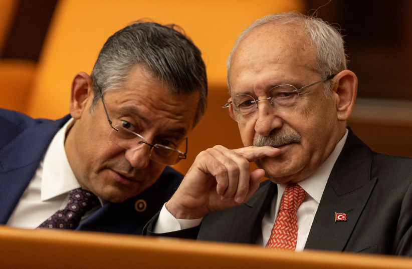  Turkey's main opposition Republican People's Party (CHP) leader Kemal Kilicdaroglu attends a swearing-in ceremony as he is accompanied by Ozgur Ozel at the Turkish parliament in Ankara, Turkey, June 2, 2023. (credit: REUTERS/UMIT BEKTAS)
