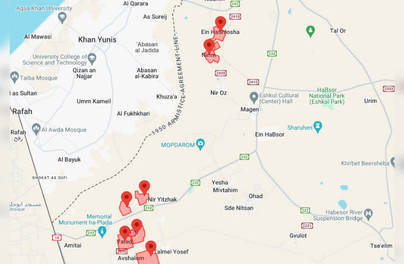 Suenan sirenas de cohetes en las comunidades fronterizas de Gaza. 1 de julio de 2024.