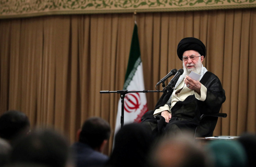 Iran's Supreme Leader Ayatollah Ali Khamenei speaks during a meeting with Iran's parliament members in Tehran, Iran, July 21, 2024.