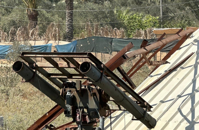 A Hamas rocket launcher ready for use in the Gaza Strip.
