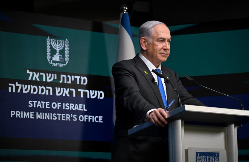 El primer ministro Benjamin Netanyahu hace una declaración a la prensa en Jerusalén, el 3 de septiembre de 2024El primer ministro Benjamin Netanyahu hace una declaración a la prensa en Jerusalén, el 3 de septiembre de 2024