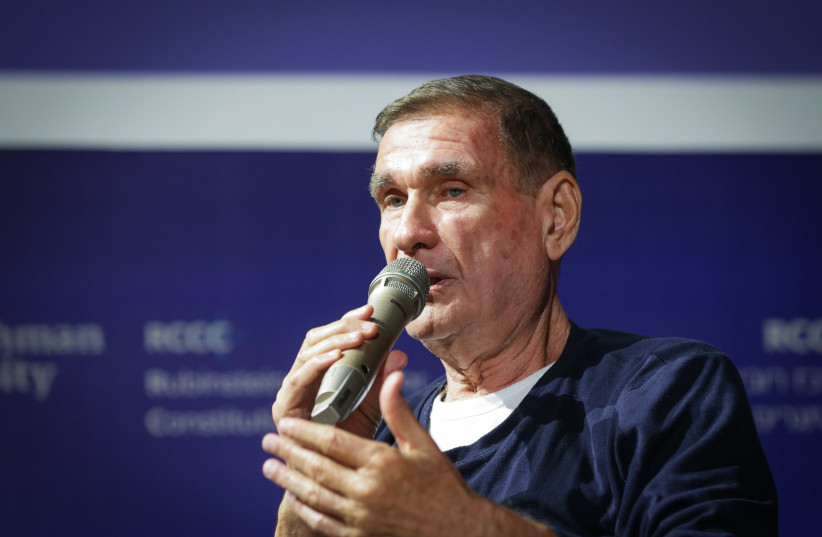 Haim Ramon attends a conference at the Reichman University in Herzliya, on April 3, 2025.