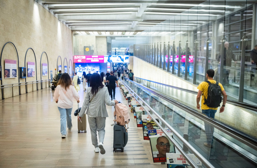Passengers at the Ben Gurion International airport near Tel Aviv on September 18, 2025.