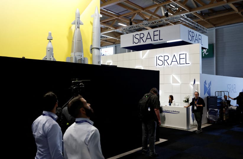 View of the closed Elbit Systems stand after the four main Israeli company stands at the Paris Airshow have been shut down by organizers during the 55th Paris Air Show at Le Bourget Airport near Paris, France, June 16, 2025.