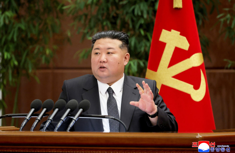 North Korean leader Kim Jong Un presides over the 13th plenary meeting of the Eighth Central Committee of the ruling Workers' Party of Korea, in Pyongyang, North Korea, in this picture released by North Korea's official Korean Central News Agency, December 12, 2025.