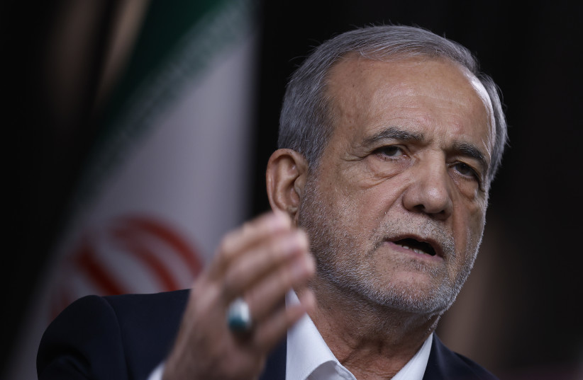 Iranian President Masoud Pezeshkian speaks with Fox News Channel's Martha MacCallum during an interview on September 25, 2025 in New York City.