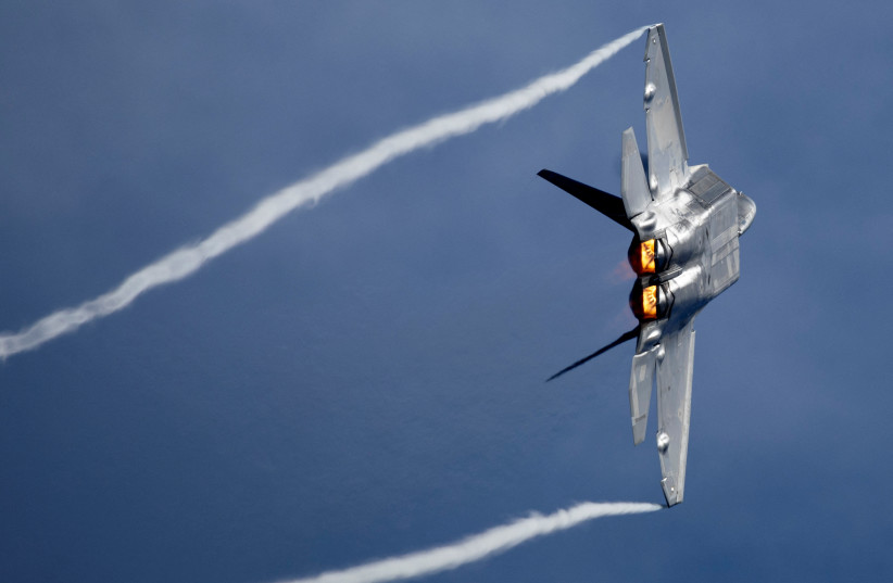 A US Air Force F-22 Raptor fighter jet climbs after taking off from the former Roosevelt Roads naval base, after the U.S. struck Venezuela and captured its President Nicolas Maduro and his wife Cilia Flores, in Ceiba, Puerto Rico, January 4, 2026.