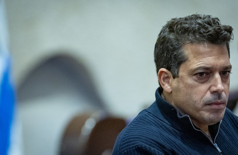 Diaspora Affairs and Combating Antisemitism Minister Amichai Chikli attends a plenum session at the assembly hall of the Knesset, the Israeli Parliament in Jerusalem on December 24, 2025.
