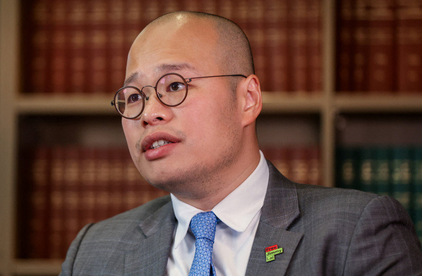 Sebastien Lai, son of jailed media tycoon Jimmy Lai, speaks during an interview with Reuters after his father was sentenced to 20 years in prison on two counts of conspiracy to collude with foreign forces and one count of publishing seditious materials, in London, Britain, February 9, 2026.