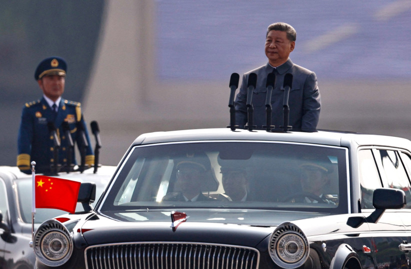 PRESIDENT OF CHINA Xi Jinping reviews troops during a military parade to mark the 80th anniversary of World War II’s end, in Beijing, Sept. 3, 2025.
