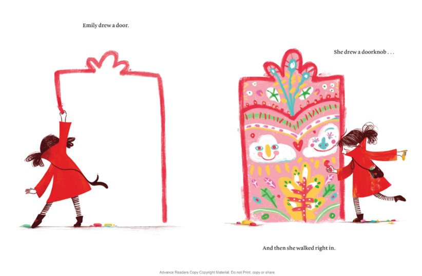 EMILY’S JOURNEY in the land of doors. Artwork by Orit Magia