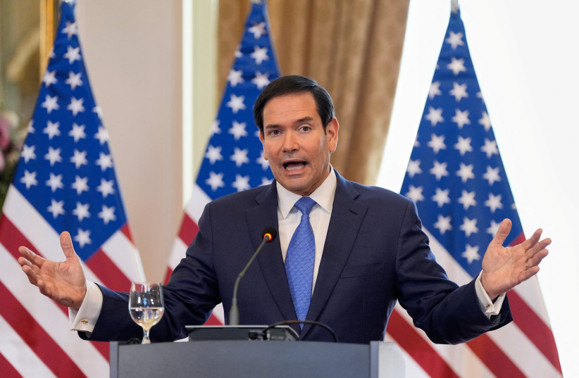 US Secretary of State Marco Rubio speaks during a joint press conference with Slovakia's Prime Minister Robert Fico (not pictured), in Bratislava, Slovakia, Sunday, February 15, 2026.
