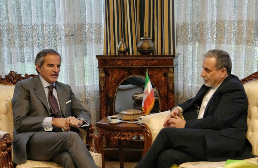 Iranian Foreign Minister Abbas Araghchi meets with International Atomic Energy Agency (IAEA) Director General Rafael Grossi in Geneva, Switzerland, February 16, 2026 (credit: IRANIAN FOREIGN MINISTRY/WANA