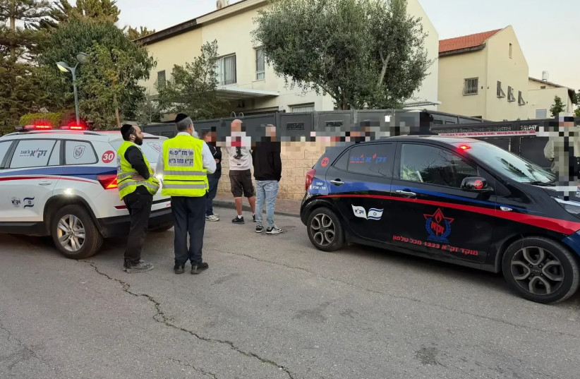 ZAKA rescue and recovery organization workers respond to the scene of a fatal shooting of a Border Police officer, February 22, 2026.