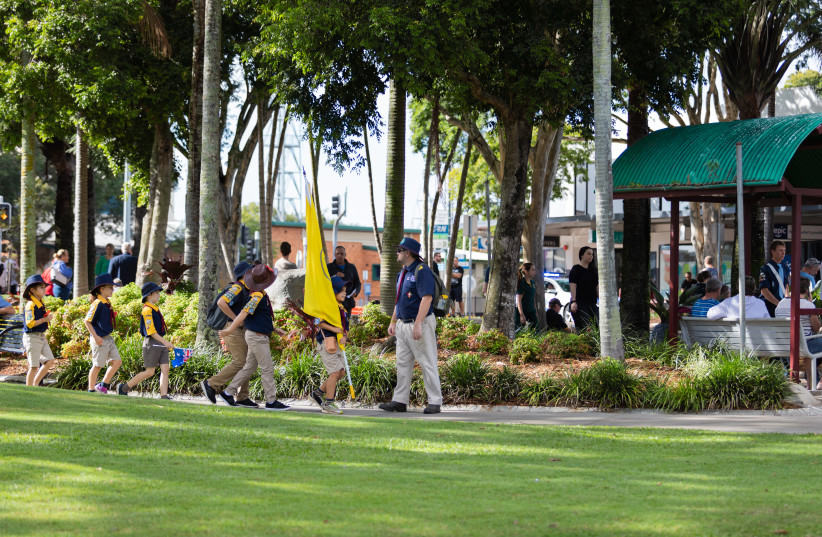 Young scouts and their leaders gather and prepare in an event in Caboolture, Queensland, Australia, April 25, 2019