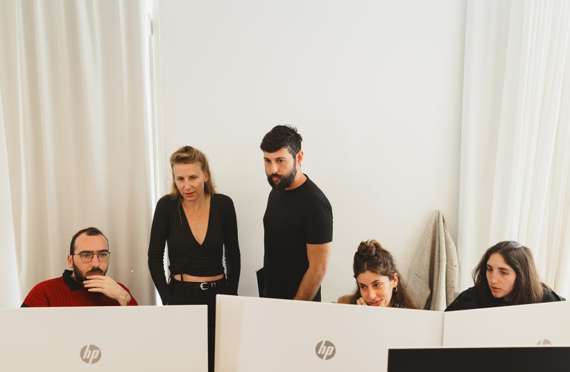 MyOp co-founders, Keren Fanan and Hadar Geva, alongside Pic-Time chief UX officer Hanan Lehr and Bezalel Academy students.