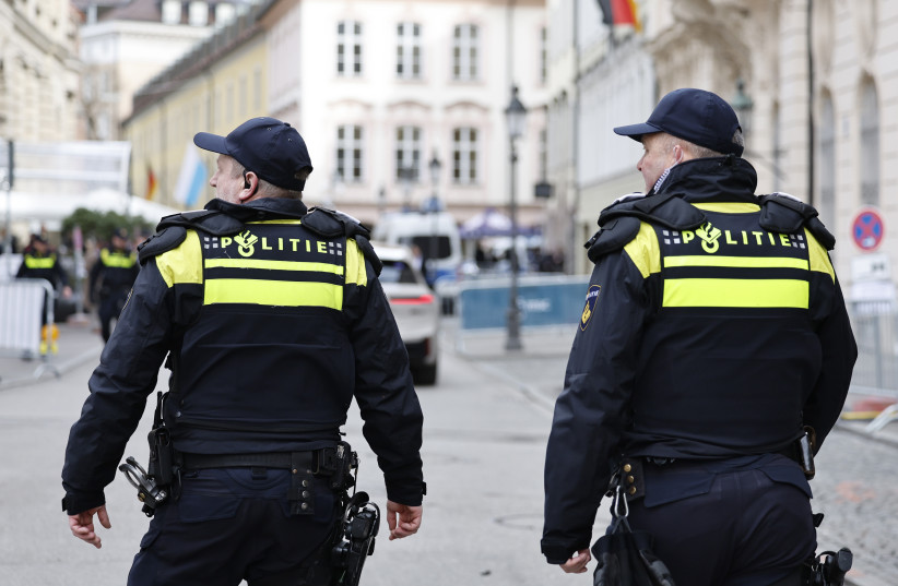 Members of the Dutch National Police Corps (Korps Nationale Politie) at the 62nd Munich Security Conference on February 13, 2026 in Munich, Germany.