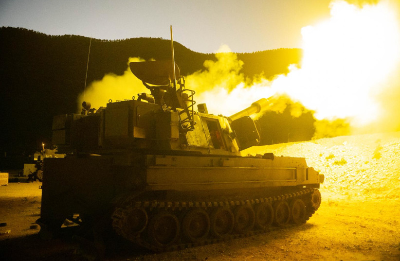 An IDF tank conducting a strike on Hezbollah terrorists in southern Lebanon, March 10, 2026.