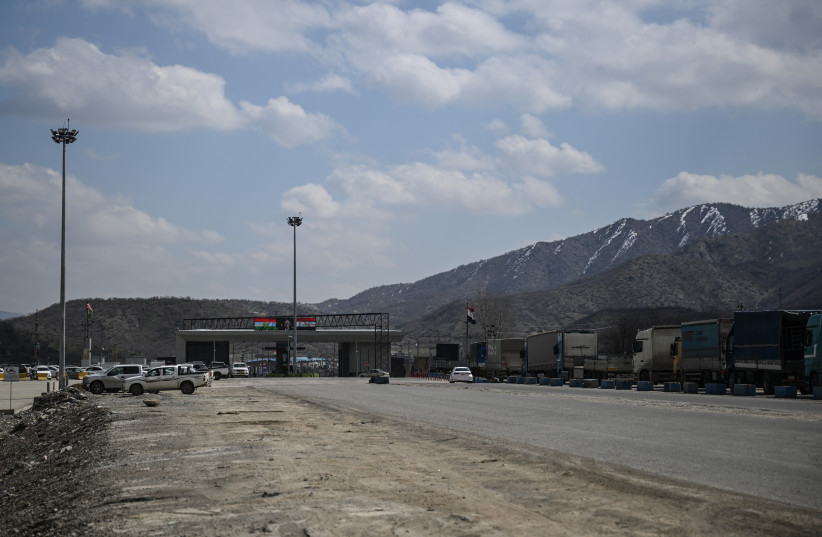 A photograph shows the Iraq-Iran border crossing of Bashmagh near Sulaimaniyah in Iraq's autonomous Kurdistan region on March 11, 2026.