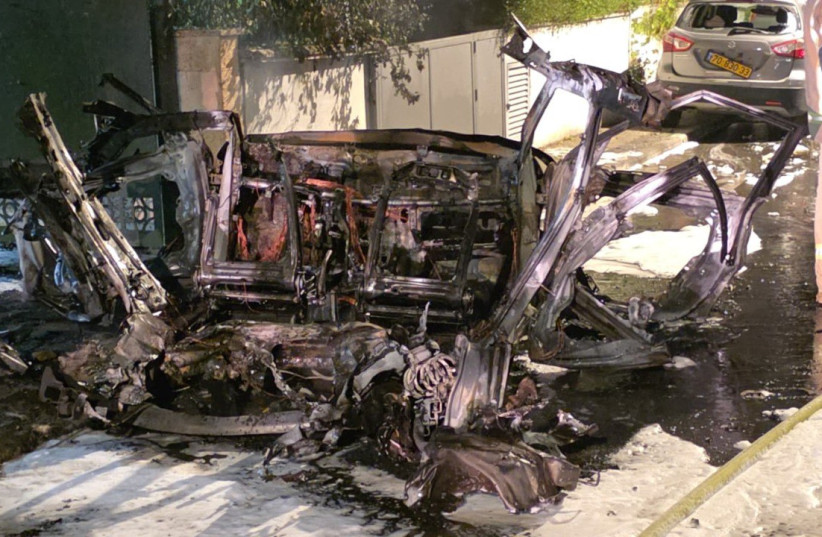 The aftermath of fallen shrapnel after an Iranian missile attack on Israel on March 13,2026.