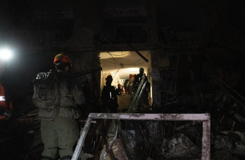 IDF search and rescue forces operating at the scene of a munition impact in southern Israel on March 21, 2026.