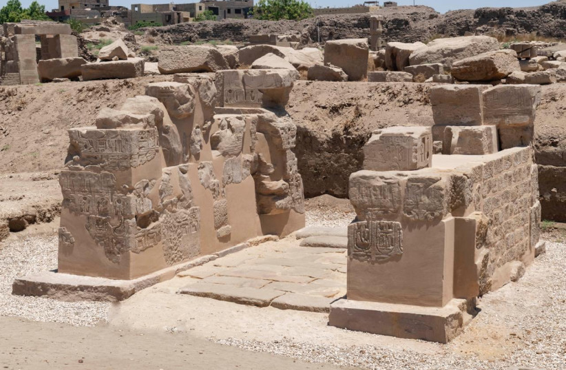 Restored Ramesses III gate near the north end of the Karnak Temple Complex near Luxor, Egypt, March 30, 2026.