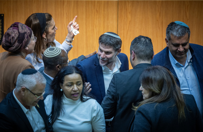 Coalition lawmakers seen after a vote on the state budget in the Knesset, March 30, 2026